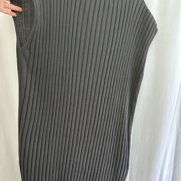 Lafayette 148 New York Dark Gray Sleeveless Cotton Midi Dress Womens Size Large - Picture 7 of 8